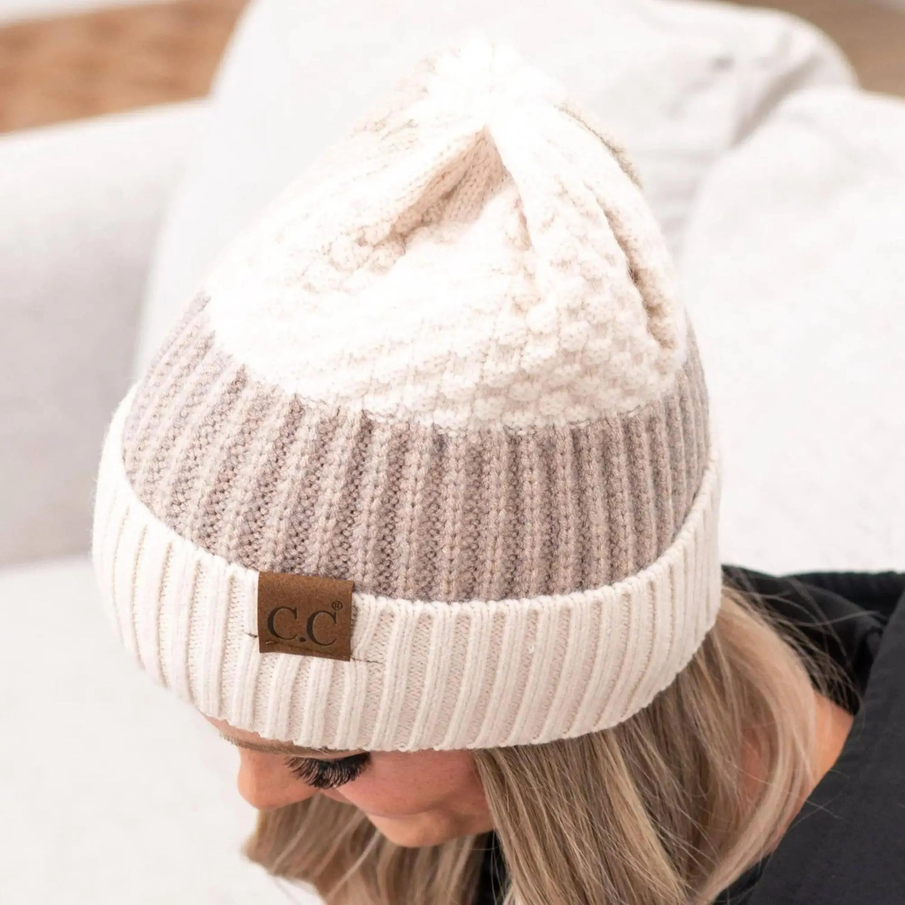 CC Multi-Color Blocking Beanie