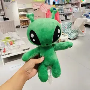 34cm/13.39in Green Alien Plush Toy, Halloween Decor Thanksgiving Christmas Gifts Soft Cuddly Companion For Indoor Room Decor Moveable Stuffed Animal Cute Animal Design