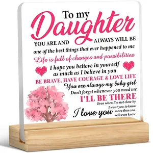 To My Daughter Acrylic Desktop Plaque, Birthday Gift for Daughter, Inspirational Gift for Daughter, Home Decor, Creative Desktop Decoration, Acrylic Desktop Decoration, Desktop Ornament, Home Decor Products, Home Decor Gifts