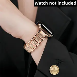 Rhinestone Decor Watch Band (Band Only), Smart Watch Replacement Watchband, Fashion Wearable Accessories Compatible with Apple Watch Ultra/Se/8/7/6/5/4/3/2/1