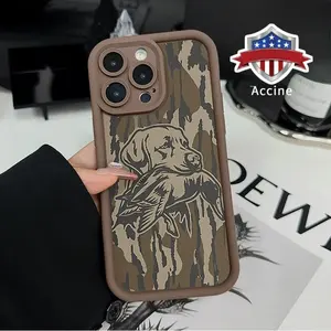 Camouflage dog TPU silicone camera-protective durable phone case, compatible with iPhone 17/16/15/14/13/12/11/X/XS/XS Max/16E/12.13 Mini, also a holiday gift for friends, family, and yourself.