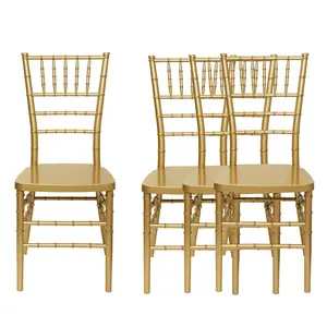 FOH Set of 4 Gold PP Chiavari Chairs for Wedding Party Banquet Reception