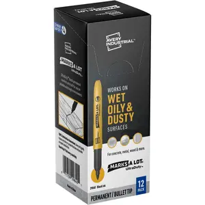 Avery AVE29840 Permanent Bullet Marker, Black - Pack of 12