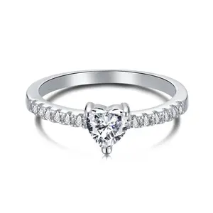 Tiny Heart Sparkle Ring | 925 Sterling Silver | Dainty CZ Promise Ring
