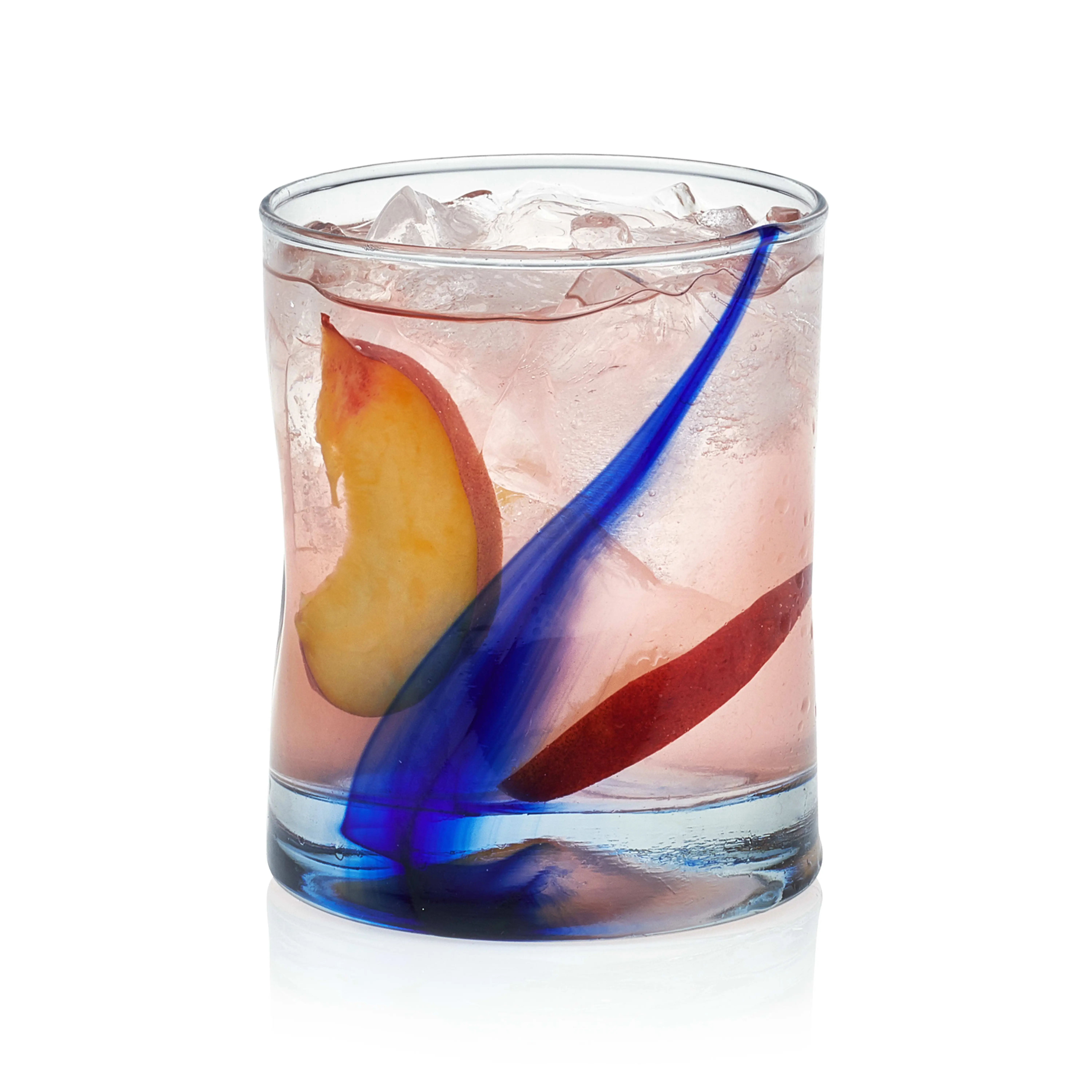Libbey Blue Ribbon Rock Glasses Set, Artisan-Inspired Four-Dimple Shaped Glass Cups, Dishwasher Safe Whiskey Glasses Set of 8 for Dinners, Parties