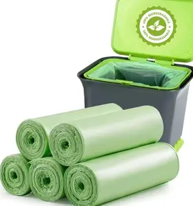 Deodorizing drawstring garbage bags, green and powerful garbage, disposable, multiple specifications available, mugworm-scented garbage bags suitable for office and bedroom trash cans, 150pca per roll of garbage bags. Household daily necessities.