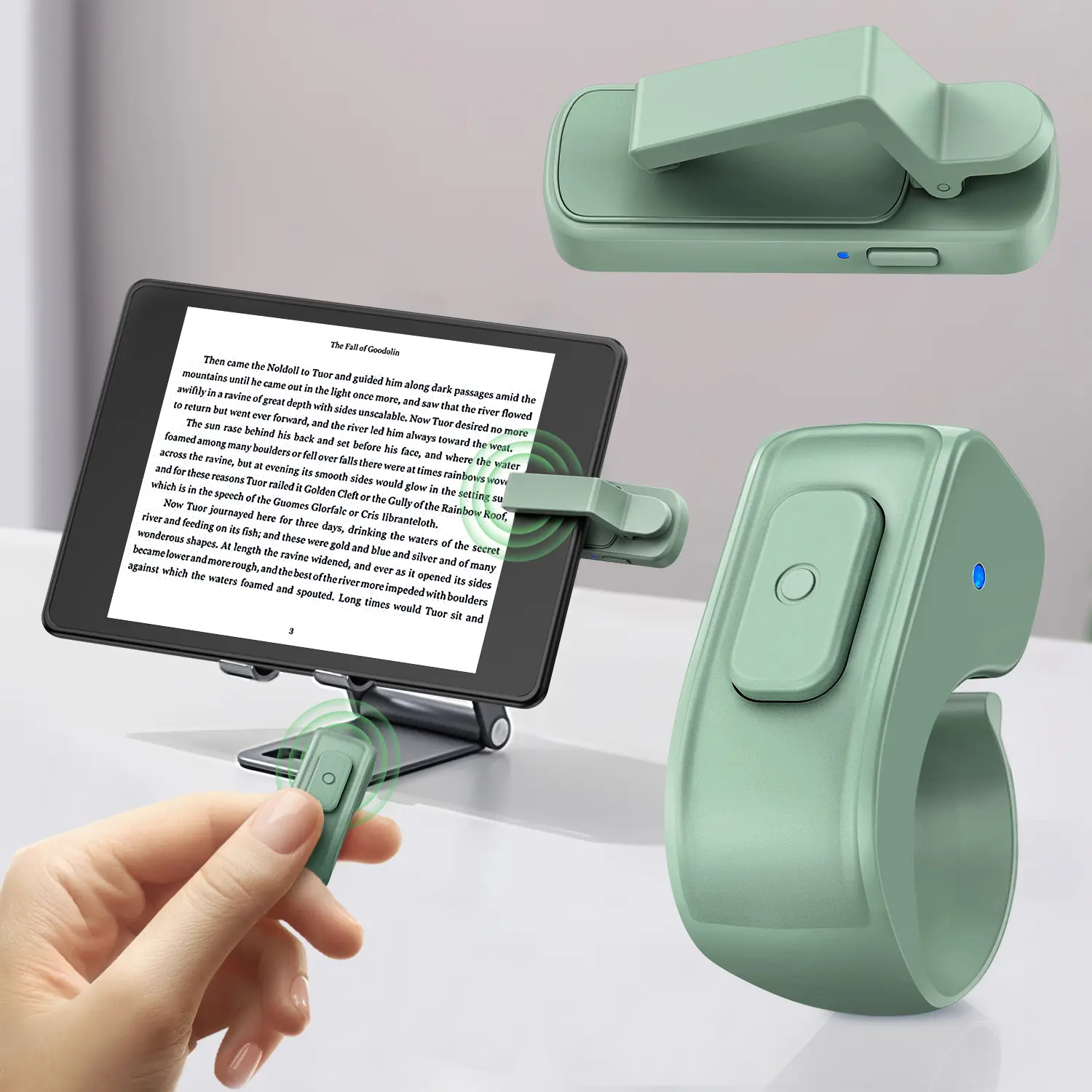 [SummerWins] Ring Remote Page Turner for Kindle eReaders with Storage Bag, Wireless Camera Camcorder Shutter Clicker for iPad iPhone Tablets, Perfect Gift for Kindlelovers tiktokshopbacktoschool
