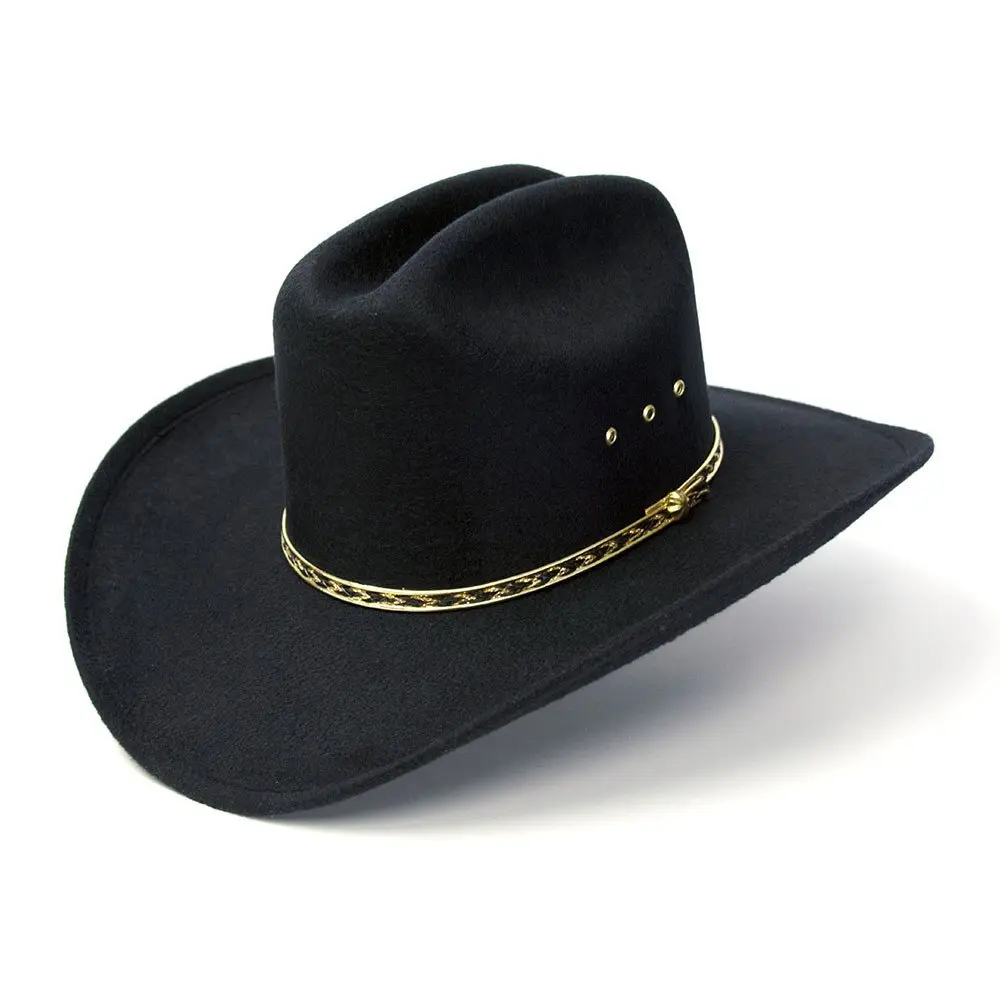 Black Felt Finish Western Cattleman Hat
