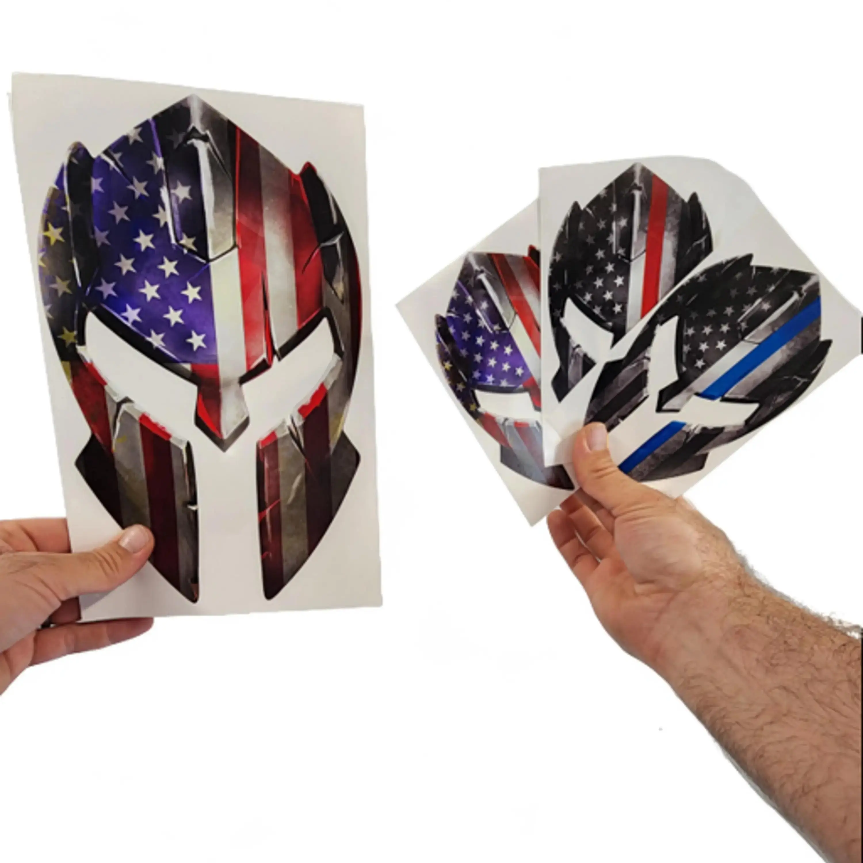 Spartan Helmet Molon Labe Decal Distressed Tattered American Flag Gladiator Vinyl Decal Sticker Stylish Car Merch Car Decoration