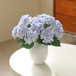 5pcs/1set Silk Hydrangea Bouquet, Realistic Multi-Petal, Fade-Resistant Stems, Elegant Living Room Decor, Farmhouse Vase Filler (no Vase Included)