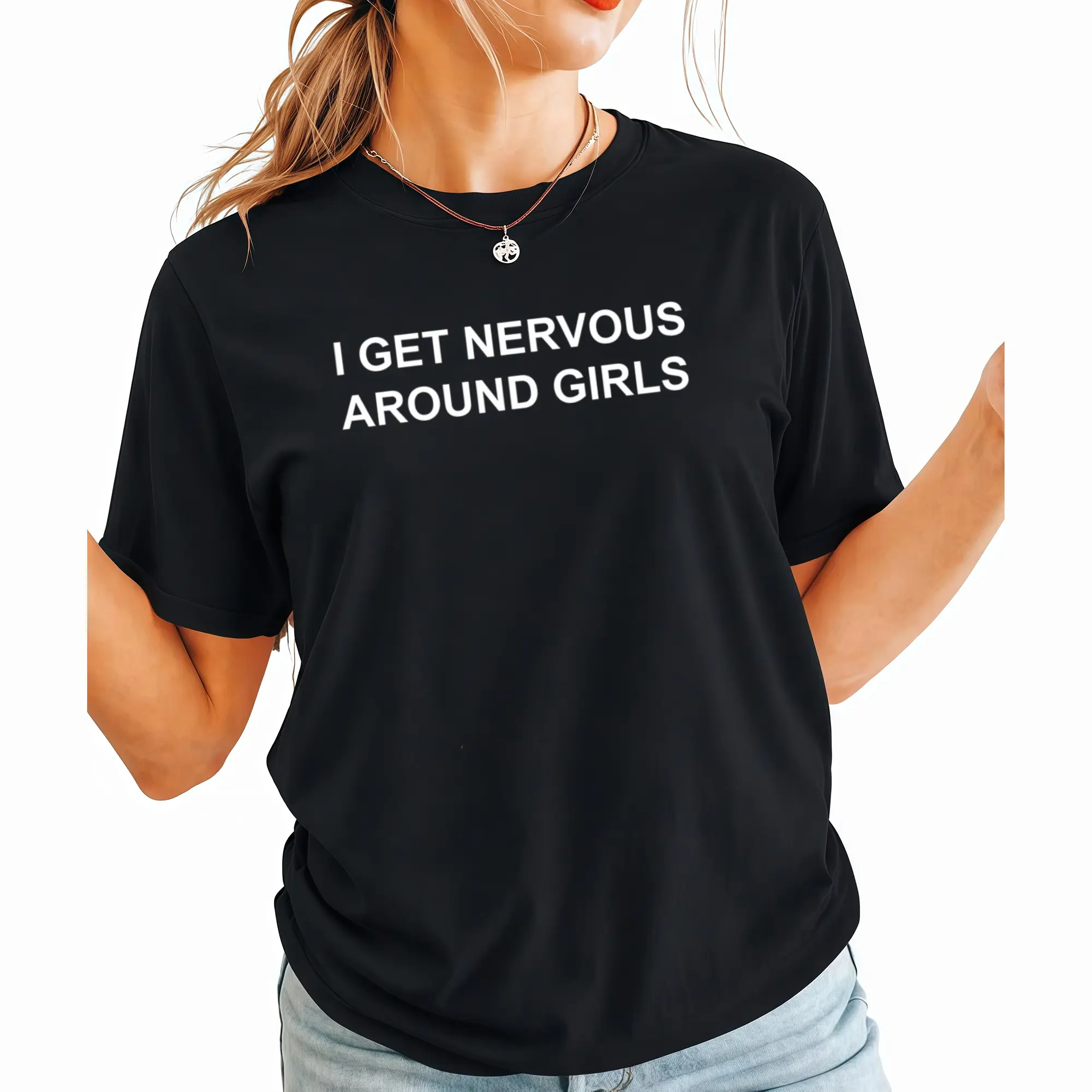 I Get Nervous Around Women Tshirt, Funny Shirts Men, Graphic Tees for Men & Women, Casual Cotton Streetwear, Trendy T-shirts