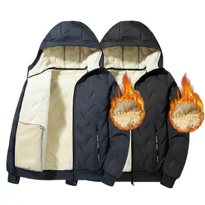 Men��s Jackets, Hooded Cotton Jackets, Men��s Thick Wool and Cotton Winter Jackets �C Windproof and Warm. Suitable for wearing in autumn and winter. Loose Fit Jacket. Place order according to size chart