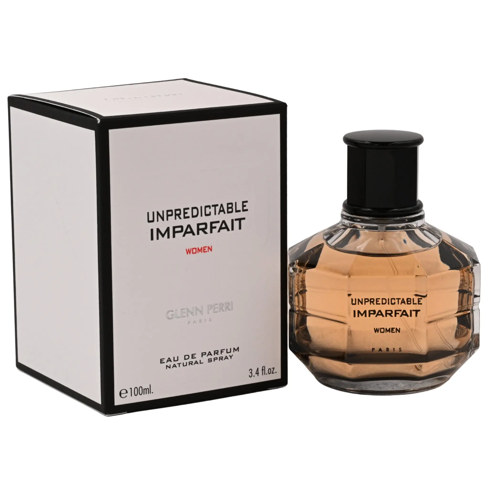 Glenn Perri Unpredictable Imparfait Women's EDP Perfume Spray - 3.4 fl oz Full-Size Jasmine-Themed Fruity Floral Woody Musk Scent, Fresh Easy-to-Wear, New In Box, Jasmine-Themed Women's Fragrance, Fruity Women's Fragrance