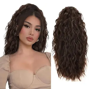 SummerVibes AISI HAIR Ponytail Extension 18" Curly Pony Tail Clip in Claw Ponytail Fluffy Natural Looking Synthetic Hairpiece for Women