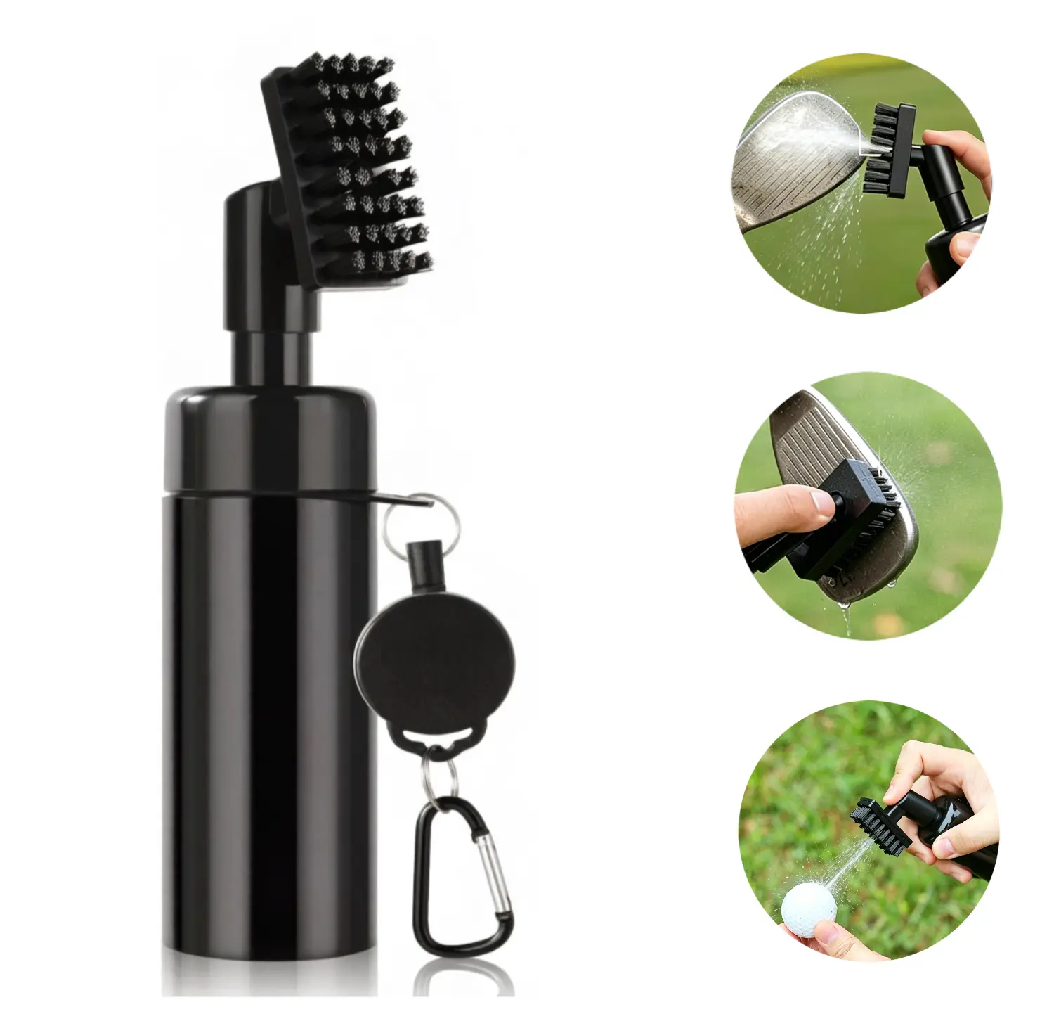 Golf Club Water Brush Cleaner, Golf Club Cleaner Brush with Water Spray Bottle, 2 in 1 Golf Water Brush, Portable Golf Club Cleaning Tool, Essential Golf Accessories, Golf Gift for Swing Enthusiasts