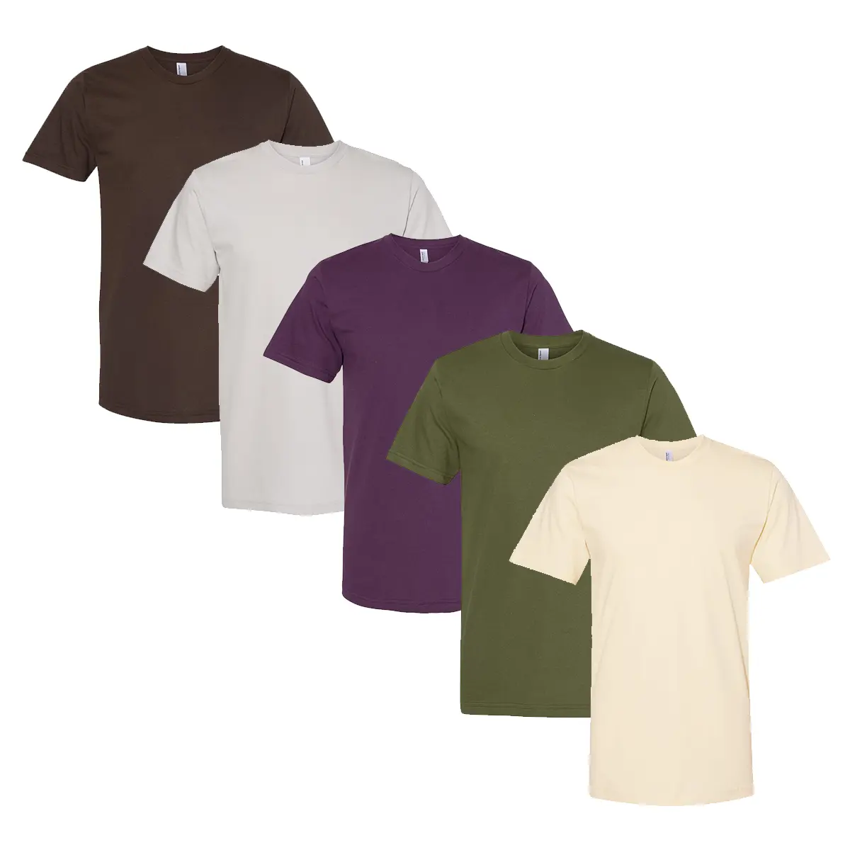 American Apparel T-Shirts for Women & Men, Multi Pack Unisex Bulk Fine Jersey Undershirts - 15 Different Color Crewneck Tees