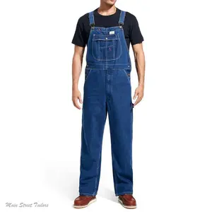 [SummerSale] HISEA Men's Denim Bib Overalls, Men's Overalls Workwear with Adjustable Straps and Convenient Tool Pockets Menswear Shell Big Long Loose Relaxed Fit Straight Suits Utility Warmer