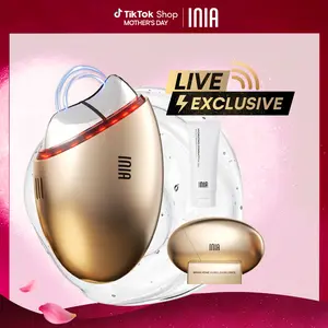 【LIVE EXCLUSIVE】INIA GLACE 7-in-1 Face & Neck Sculpting Device | EMS Microcurrent, Red & Blue Light, Thermal & Cryo Therapy for Lift, Tighten, Lymphatic Drainage & De-Puff, Serum Infusion, Perfect Gift Pick