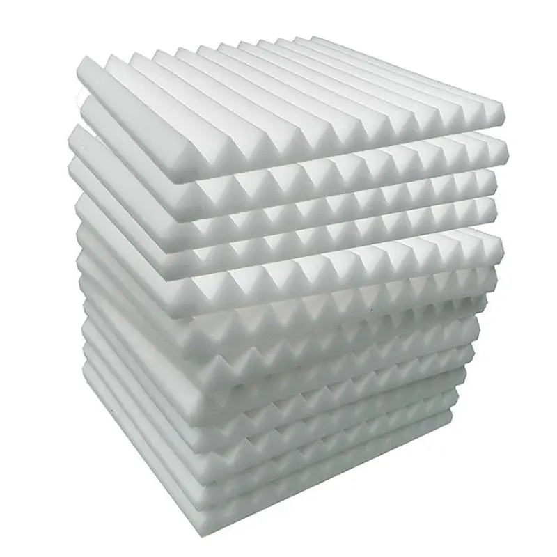 Acoustic Foam Panels 12 Pcs, Soundproof Wall Panels 30x30x5cm, High Density Sound Absorbing Panel for Walls White