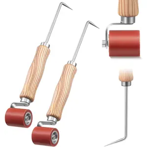 2 Pcs Seam Roller with Seam Tester Probe 40mm Silicone Roofing Roller Smoothing Combo Tool for PVC/TPO/EPDM Woodworking Flooring Wallpaper Single Ply Roofing Tape Hot Air Tools