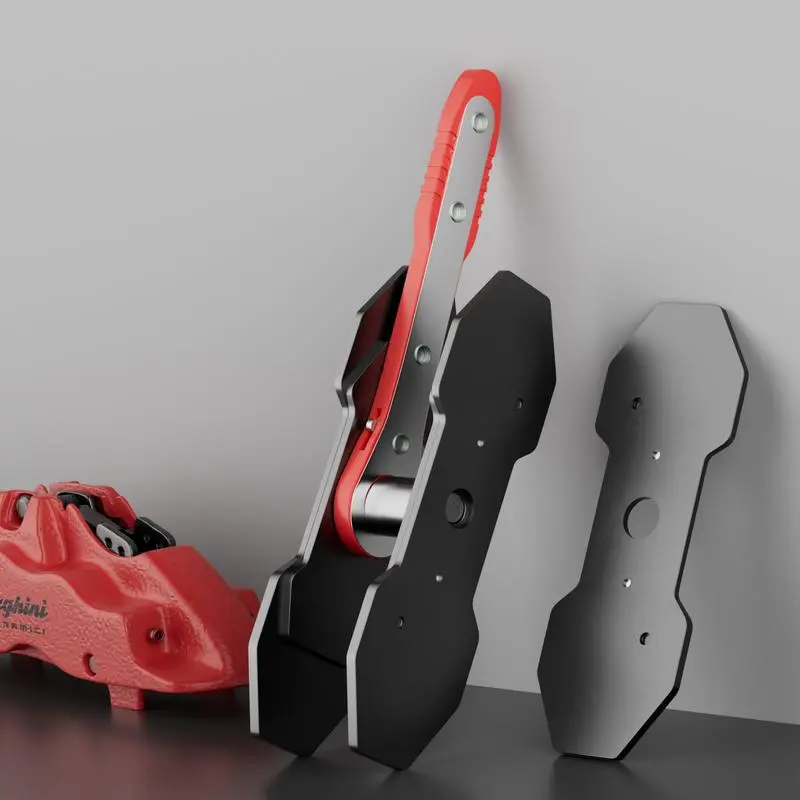 Brake Caliper Press Tool - 360-Degree Swing Ratchet Expander Wrench, Car Wheel Piston Spreader with 2 Extra Large Plates for Multi-Piston Disc Calipers, Portable Press-Fit Brake Repair Tool