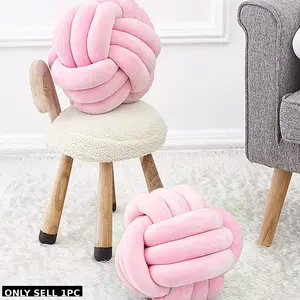 Knot Pillow Ball, 1 Count Geometric Design Throw Pillow, Handmade Crochet Cushion, Christmas Decor Soft Comfortable Supportive Pillow for Home Sofa Bed Decor, Boyfriend Gift, Christmas Gifts, Christmas Decorations, Soft Padded Cushion