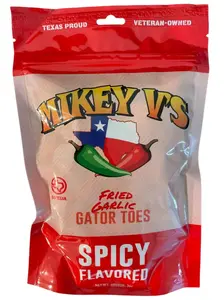 Spicy “Gator Toes” Deep-Fried Garlic Snacks - Crispy, Flavorful Hot Garlic Bites, 3.9 oz Bag, Flavor