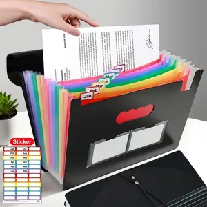 Accordion File Organizer, 13 Pockets Expanding File Folder, Portable Monthly Paper Bill Tax Receipt Organizer, A4 Size Document Holder, File Storage Folder