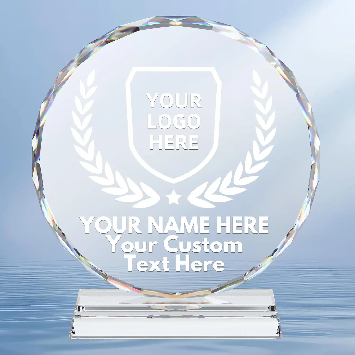 Customizable Durable Sunflower Classic Crystal Trophy Award - 6.3in, Personalized Laser Engraved, High-Definition Designs, with Box, for Awards Ceremony, Corporate Employee Appreciation, Home Decor Plaque-Sign, Milestone