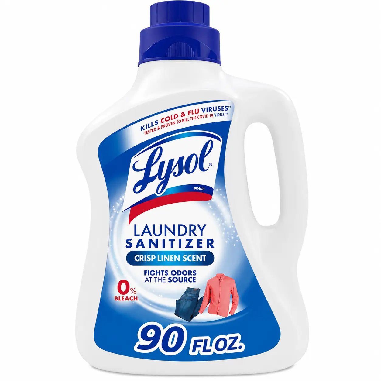 Lysol Laundry Sanitizer Additive, Bacteria-Causing Laundry Odor Eliminator, Detergent Additive, Crisp Linen, 90oz