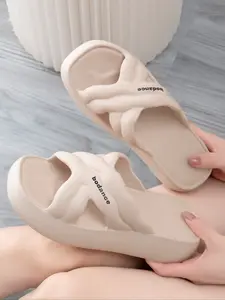 Women's Home Slippers, One-Step Indoor Shoes, Korean Trendy Solid Color, Fashion Versatile, Multiple Colors, Party, Outdoor, Beach, Office Wear