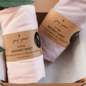 Bassinet Fitted Sheets 19 x 32 Inch for Chicco LullaGo Nest Portable Bassinet, Close to You 3-in-1 and Next2Me Bedside Bassinet – Pale Pink + Lilac (2 Pack) – Not for Lullago Anywhere