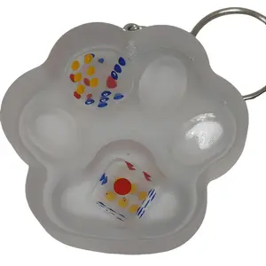 Handmade Dice Paw Print Keychain for Dice Enthusiasts and Animal Lovers