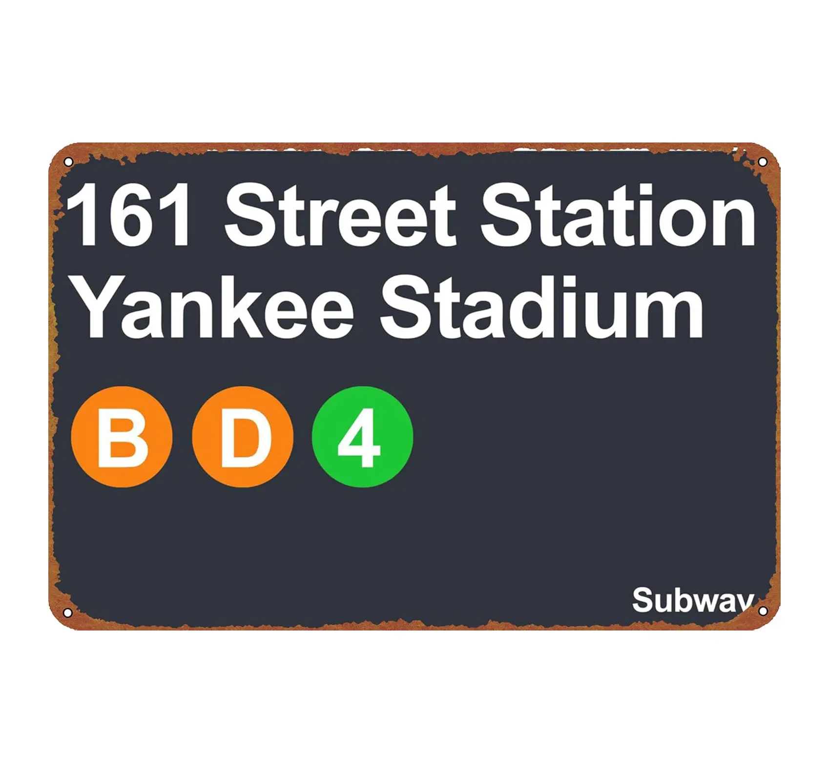 Yankee Stadium Subway Sign - 12x8 in Retro Aluminium Metal Plaque, Sport-Inspired Heritage Home Decor for Bar, Office Wall Art Gift