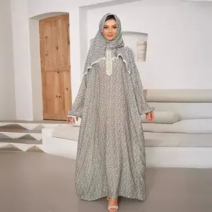 Women’s Modest Islamic 1-Piece Prayer Dress with Attached Hijab, Casual Fashion Style, Premium Fabric for Everyday Wear