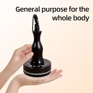 Plug-in lymphatic massager, red electric body massager, used to massage lymph nodes and skin with control panel and body brush.