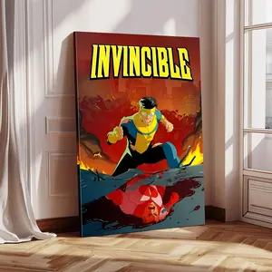 Invincible Movie Poster: Opt for the Timeless Appeal of a Framed Vintage Retro Art Print or the Versatile Unframed Version for Your Home Decor Wall Art Needs Glossy Ornaments
