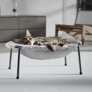 Elevated Cat Bed Glow in The Dark Hammock, Breathable Raised Cat Bed for Large Indoor Cats, Washable Fabric Cover, Easy Tool-Free Assembly, Supports up to 66 lbs