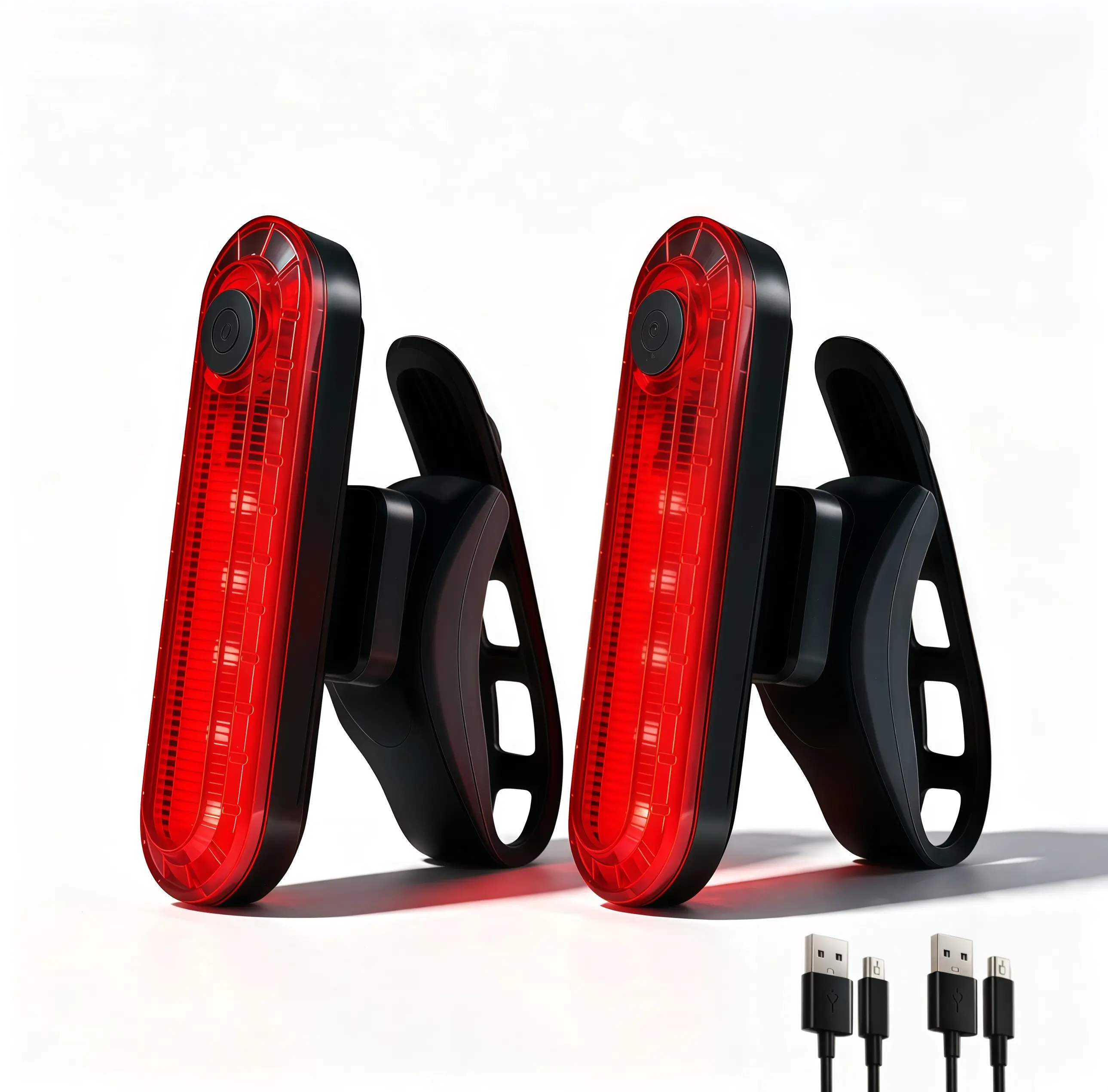 2 Pack USB Rechargeable LED Wheel Taillights for Bikes, 4-Mode Cycling Safety Rear Flashlight, Essential for Road & Mountain Night Riding (Men, Women), Ebike Accessories, Charging Cable, Unisex, 4 Modes, Usb Cord Powers Up Via Laptop Or Bank, 2 Taillights