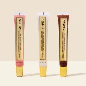 Nakery Lip Flip Shimmer Gloss Multi-Pack Bundle - 3 Flattering Cosmetic Shades (Rosey, Golden, Chocolate Glaze), Peptides-Infused Moisture-Rich Glossy Lip Makeup, Nourishing, Radiant Finish, Intense Pigmentation, Easy to Blend