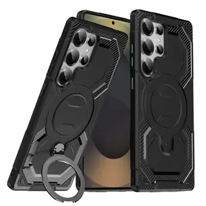 Shockproof Phone Case with Ring Holder, Military Grade Armor Phone Protective Cover, Phone Accessories Compatible with Samsung Galaxy S25 Ultra S24 S23 S22 S21 Ultra, Casing, Cellphone, Smartphone, Protection