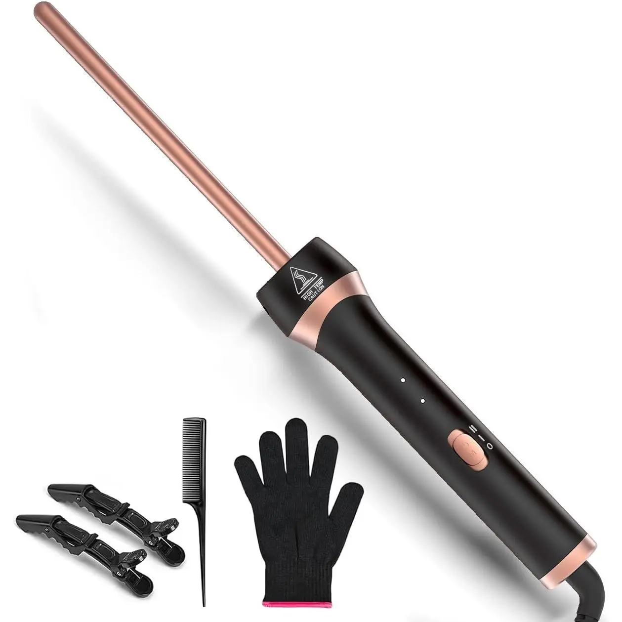 3/8 Inch Small Barrel Hair Curler, Ceramic Mini Curling Iron with Adjustable Temperature & Heat Resistant Glove Fast Heating 9mm Tiny Barrel for Tight Curls, Spiral Waves on Short or Long Hair for Gifts for Women, Curling Hair Curling Iron