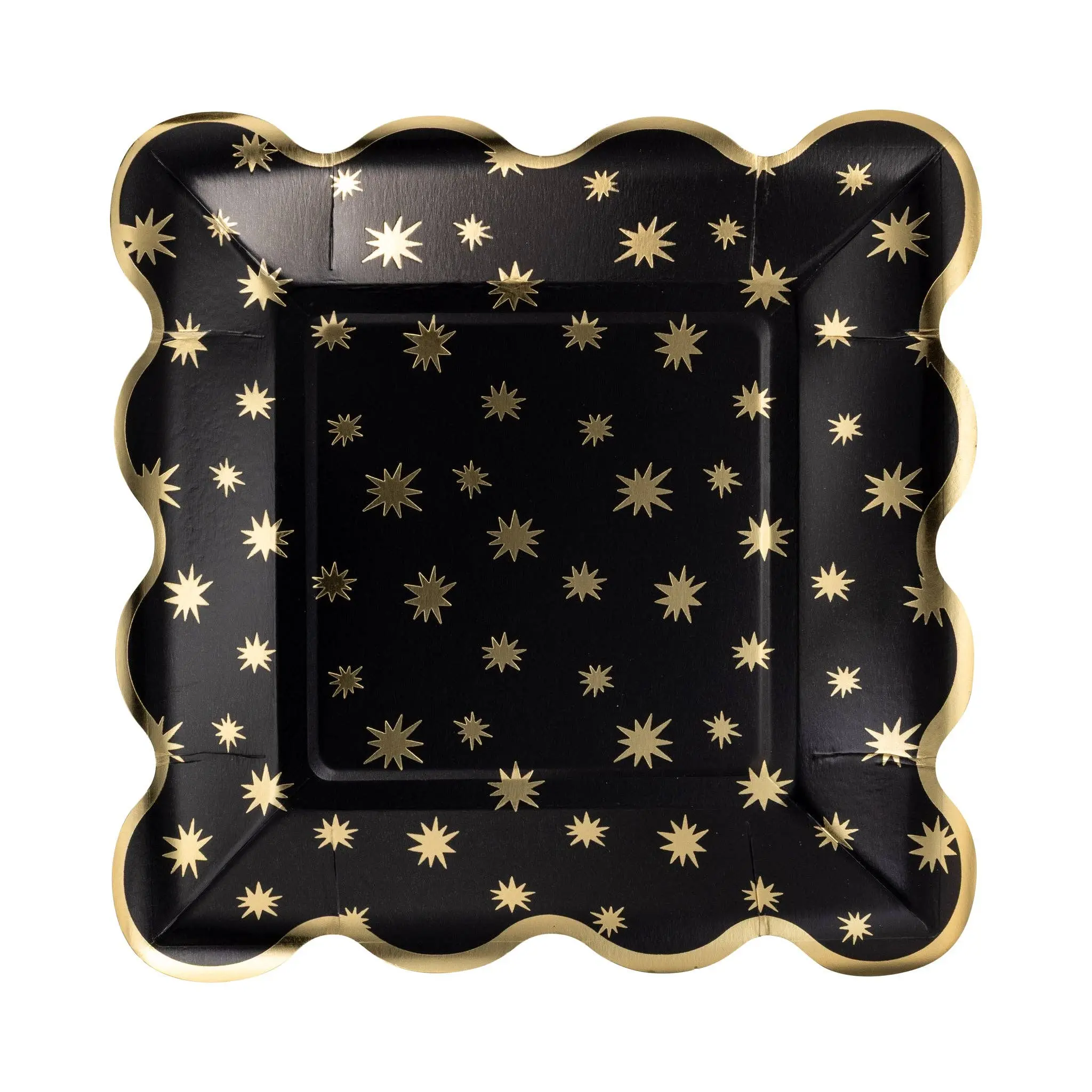 Black and Gold Star Pattern Plate