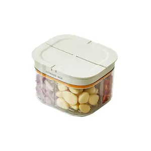 4 Compartment Food Storage Box, Sealed Bento Box for Snacks Coffee Beans Spices, Leakproof Space Saving Portable Meal Prep Container