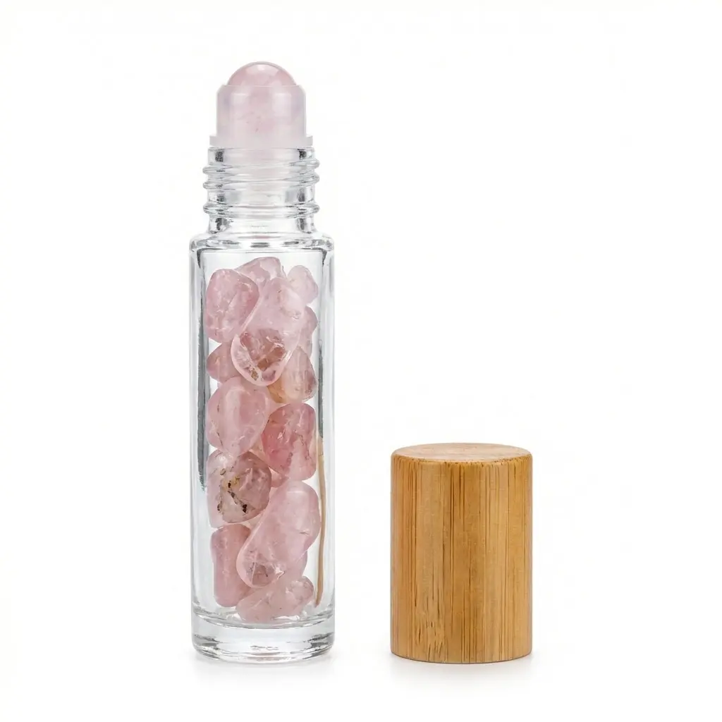 Rose Quartz Crystal Roller Bottle 10ml for Ritual Oil Blends