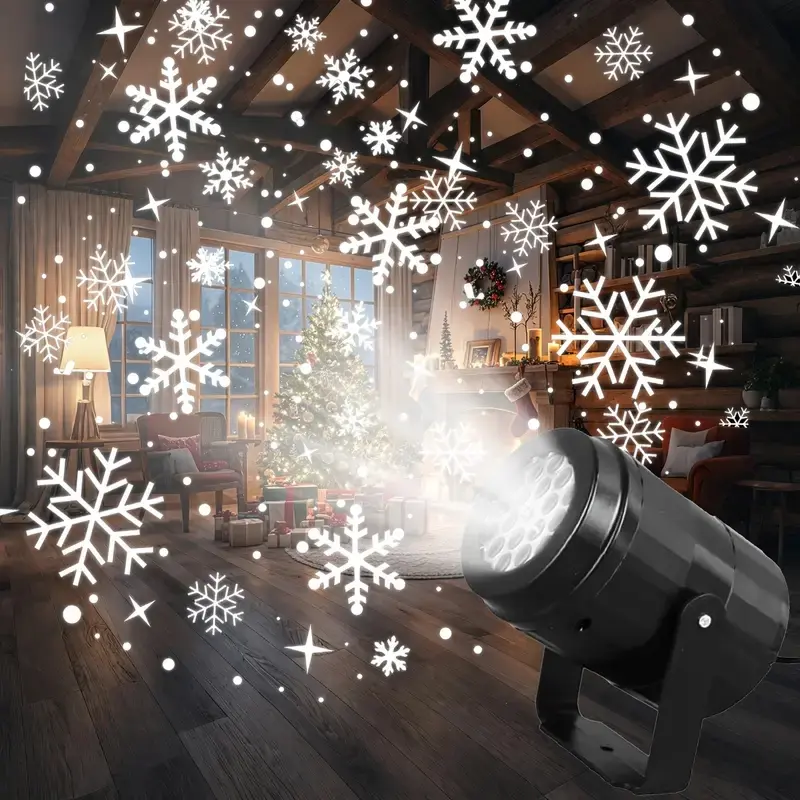 Christmas Projector USB Powered Rotating Snowflake LED Stage Light, Outdoor Holiday Lighting Decorations, Perfect for Christmas Decoration, Outdoor Decorative Lights