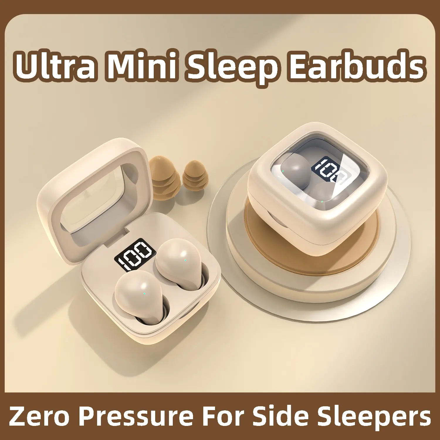 Portable Bluetooth Sleep Earbuds - Water Resistant, Snug In-Ear Fit, 0 Pressure, No All-Day Soreness, Snoring Noise Blocking for Side Sleepers