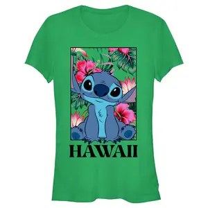 Junior's Lilo & Stitch Tropical Hawaii Poster T-Shirt