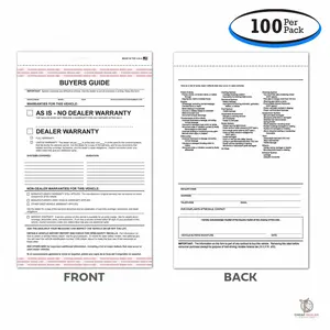 2-Part Buyers Guide Form - Adhesive Tape - English - As Is - Warranty (100 pack)
