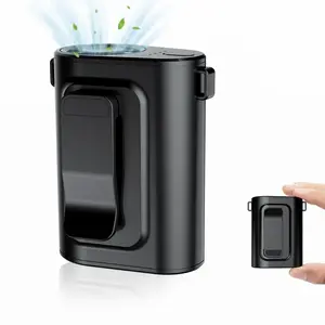 The mini portable handheld clamp-type fan is equipped with a rechargeable 5000mAh battery, featuring 4 speed settings, adjustable airflow, USB cooling function, and is suitable for travel, office use and personal applications